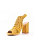 Faux suede heeled sandal for women