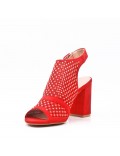 Faux suede heeled sandal for women