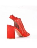 Faux suede heeled sandal for women