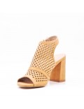 Faux suede heeled sandal for women