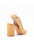 Faux suede heeled sandal for women