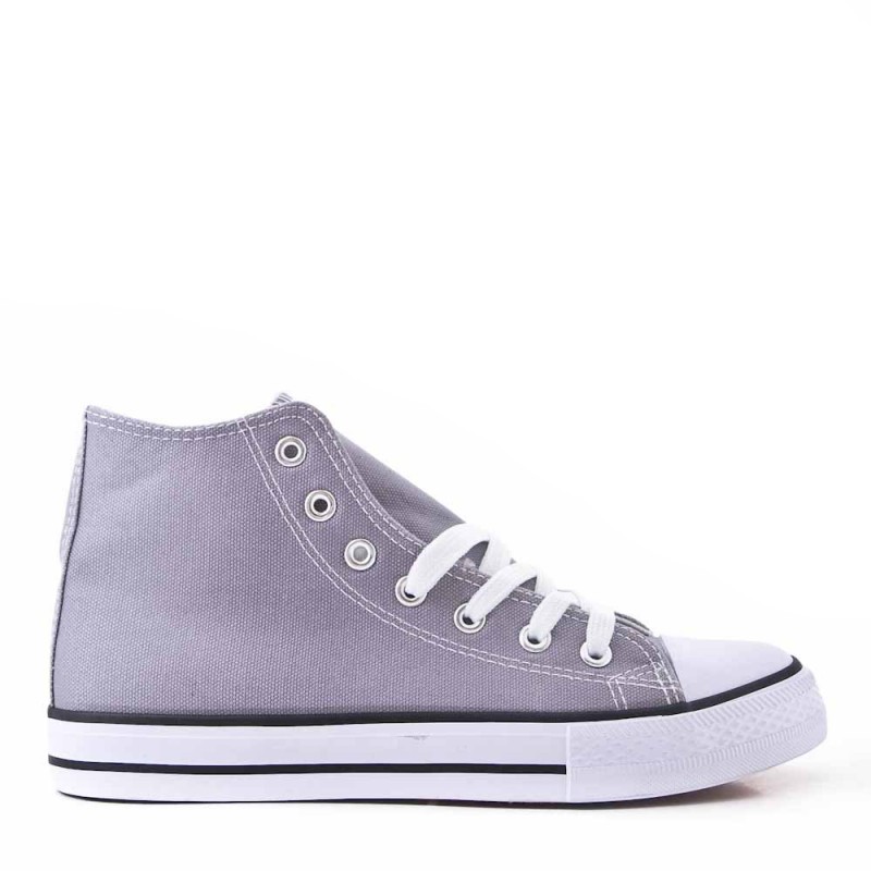 gray canvas sneakers