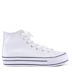 Thick faux leather tennis shoes