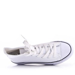 Thick faux leather tennis shoes