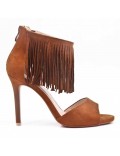 Faux suede heeled sandal for women