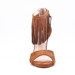 Faux suede heeled sandal for women