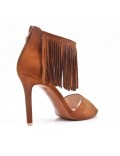 Faux suede heeled sandal for women