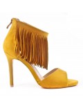 Faux suede heeled sandal for women