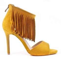 Faux suede heeled sandal for women