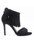 Faux suede heeled sandal for women