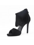 Faux suede heeled sandal for women