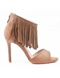 Faux suede heeled sandal for women