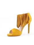 Faux suede heeled sandal for women