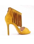 Faux suede heeled sandal for women