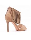 Faux suede heeled sandal for women