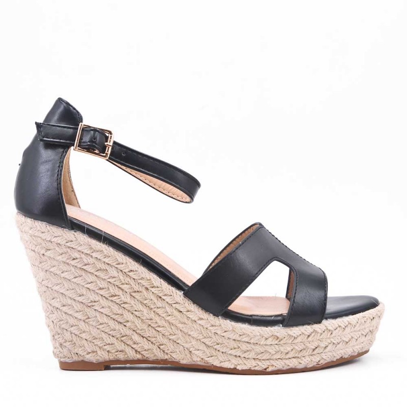 espadrille compensee rouge