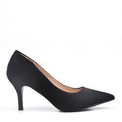 Escarpins à talon en simili daim pour femme