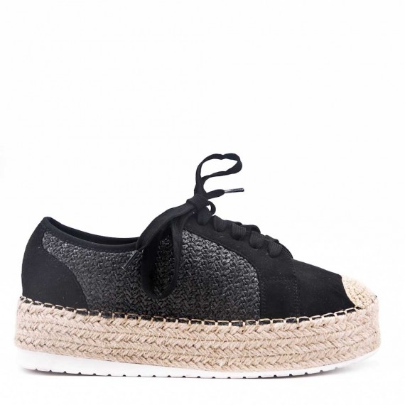 Faux Suede espadrilles in material mix for women