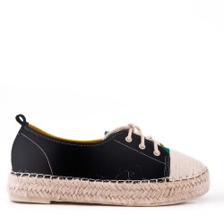 Faux Suede espadrilles in material mix for women