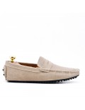Beige suede leather moccasin