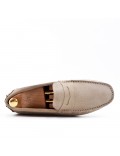 Beige suede leather moccasin