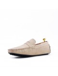 Beige suede leather moccasin