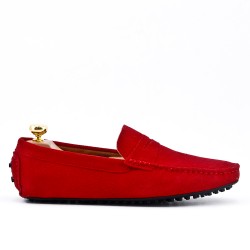 Brida de piel de gamuza mocasín rojo