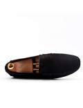 Brown moccasin in suede flanged leather