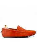 Moccasin in suede flanged leather