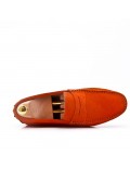 Moccasin in suede flanged leather