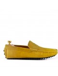 Moccasin in suede flanged leather