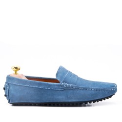 Mocassin en cuir daim à bride 