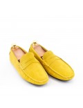 Moccasin in suede flanged leather