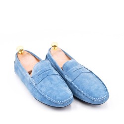 Mocassin en cuir daim à bride 