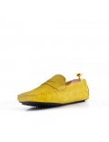 Moccasin in suede flanged leather