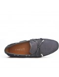 Gray loafer in suede leather with bow