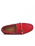 Red suede loafer with bow