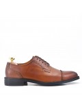 Cognac Derby with leather lace