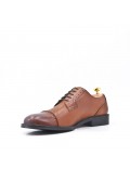 Cognac Derby with leather lace