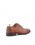 Cognac Derby with leather lace