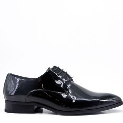 Faux leather derby with lace