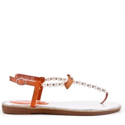 Sandalias sandalias planas para mujer en piel de imitación de cuero