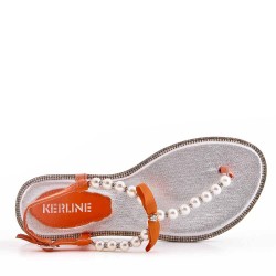 Sandalias sandalias planas para mujer en piel de imitación de cuero