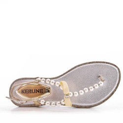 Sandalias sandalias planas para mujer en piel de imitación de cuero