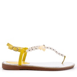 Sandalias sandalias planas para mujer en piel de imitación de cuero