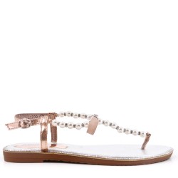 Sandalias sandalias planas para mujer en piel de imitación de cuero