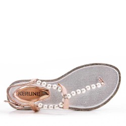 Sandalias sandalias planas para mujer en piel de imitación de cuero