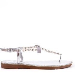 Sandalias sandalias planas para mujer en piel de imitación de cuero