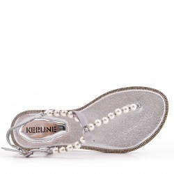 Sandalias sandalias planas para mujer en piel de imitación de cuero