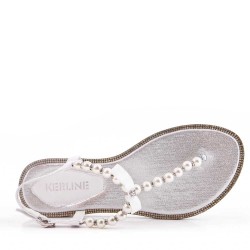 Sandalias sandalias planas para mujer en piel de imitación de cuero